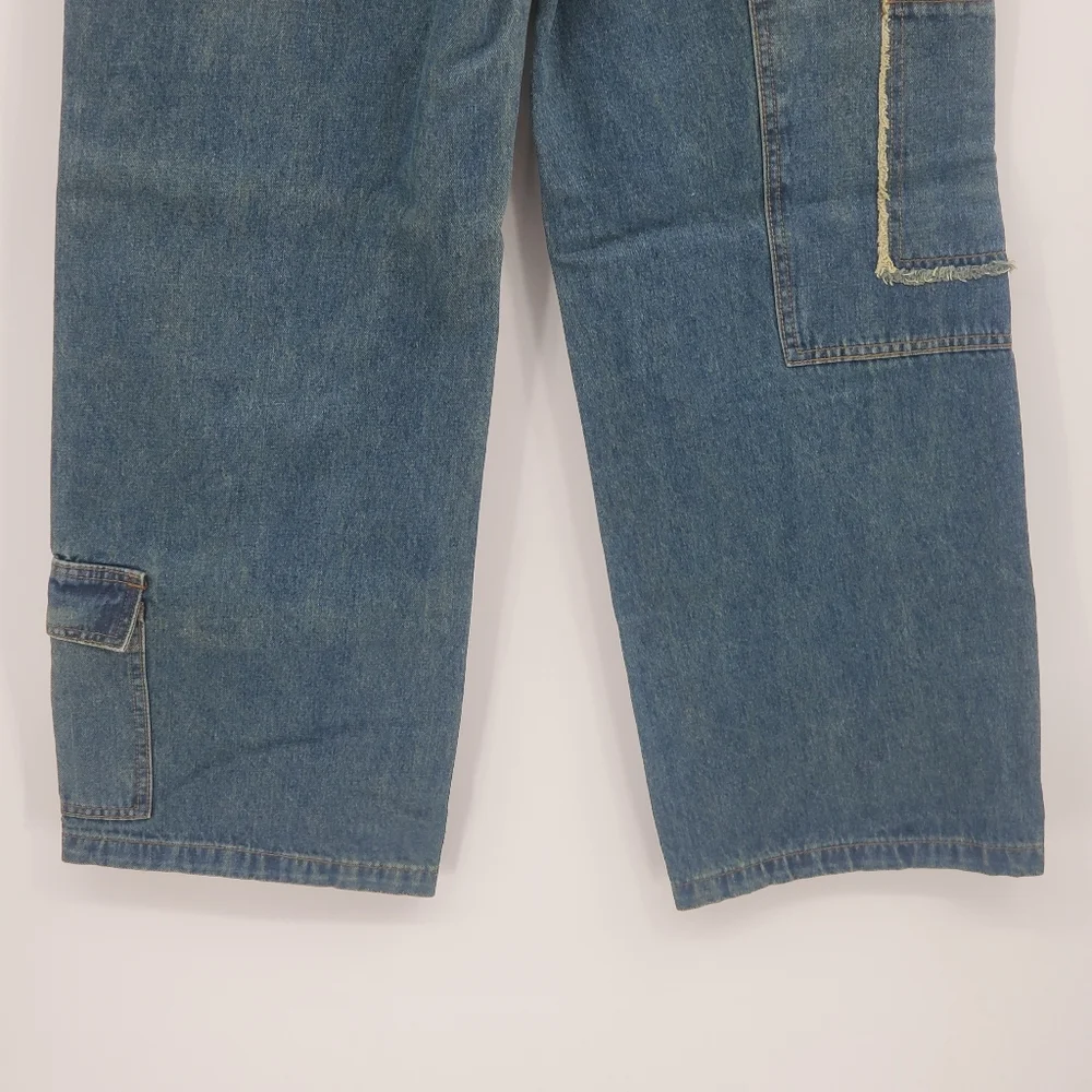 ☆☆  Fashion Nova Wide Leg Cargo Jeans Size 11 NWT
